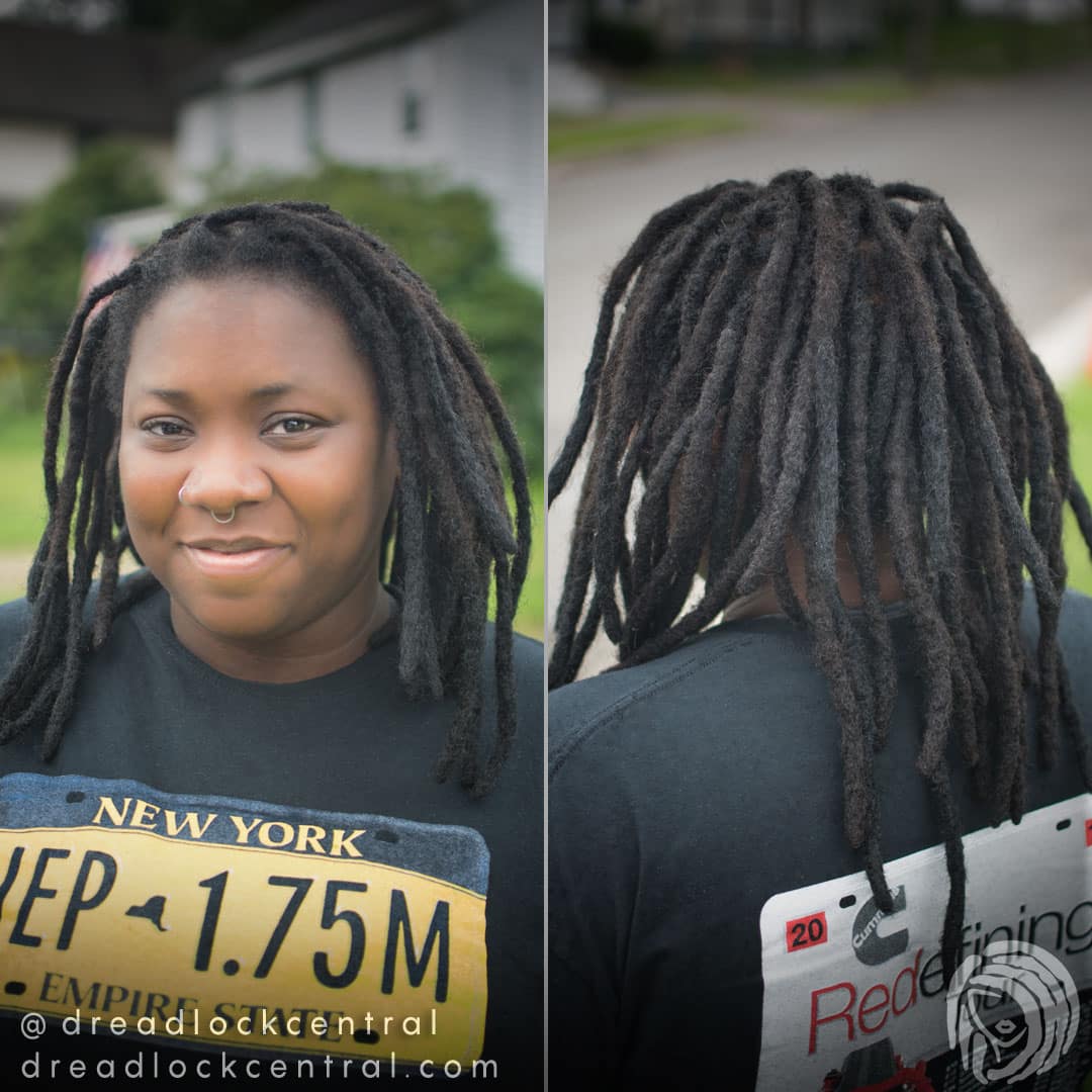 We split this client's dreadlock into two strong and well defined dreadlocks to save him from having only one dreadlock that is too thick for his preference